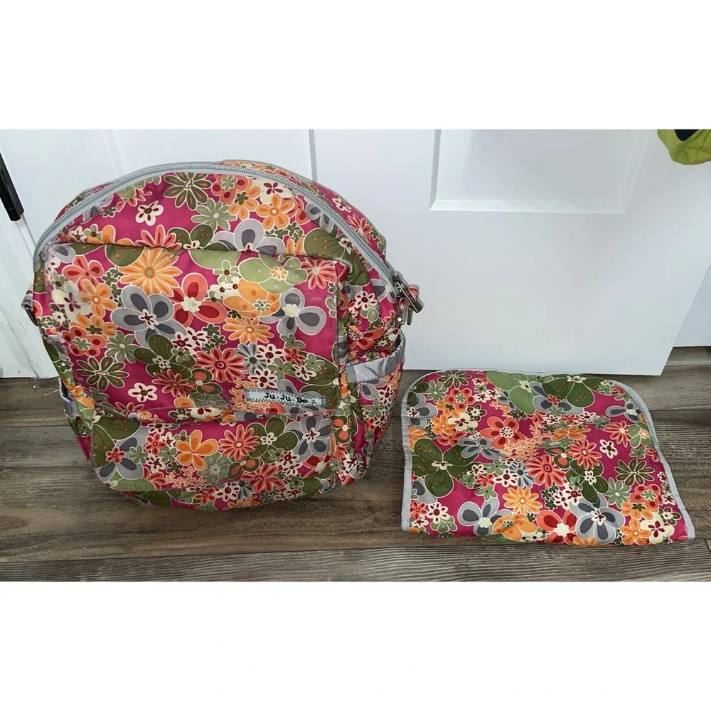 JuJuBe Ju Ju Be Perky Perennials PackaBe Diaper Bag Baby Backpack Floral +Change